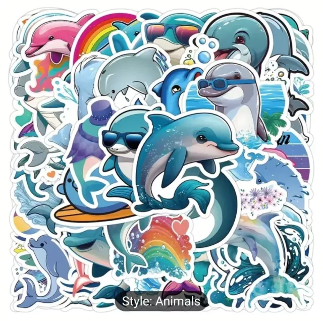 20 PCS Dolphins Dolphin Sea Ocean Creatures Animals Stickers BRAND NEW