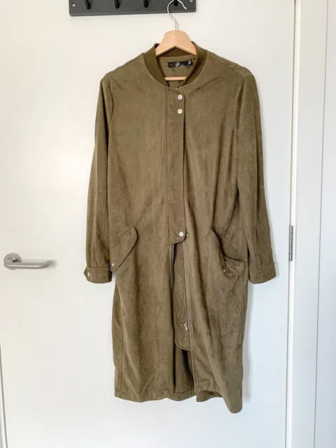 Woman’s Missguided UK8 Khaki green Waterfall Coat