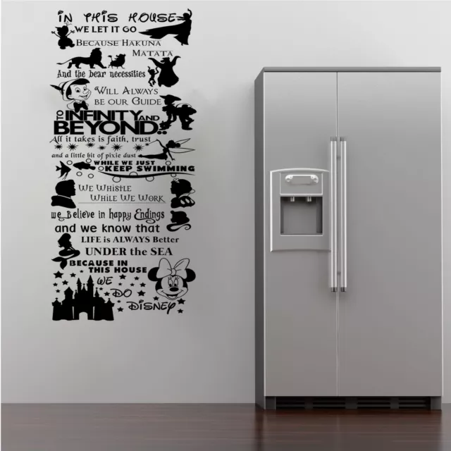 Disney In This House We Do Quote Rules Mural Wall Art Stickers Silhouette Decals
