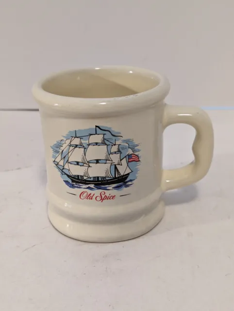 Vintage Old Spice Shaving Mug Scuttle Cup "The Grand Turk" Ship Stars & Stripes