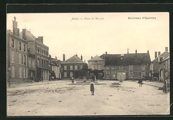 CPA Avize, Place du Marché 1905