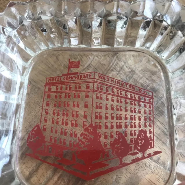 Vintage Rare Hotel Commodore Washington DC Glass Ashtray Collectable Travel 3