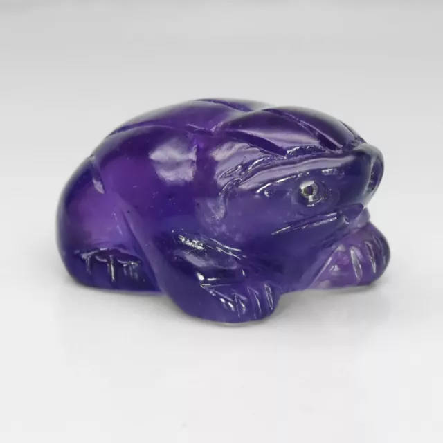 Handcraft Rare! 33.10ct Baby Frog Carving Natural Unheated Purple Amethyst