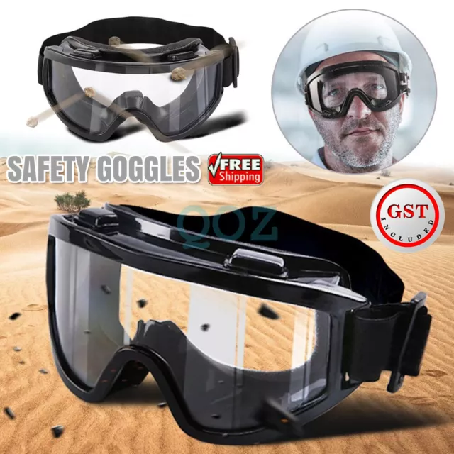 SAFEYEAR Safety Glasses Work Goggles AntiFog Elastic Strap Adjustable Protection