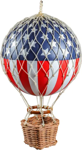 Hot Air Balloon Figurine Model USA Stars & Stripes 6" Hanging Ceiling Home Decor