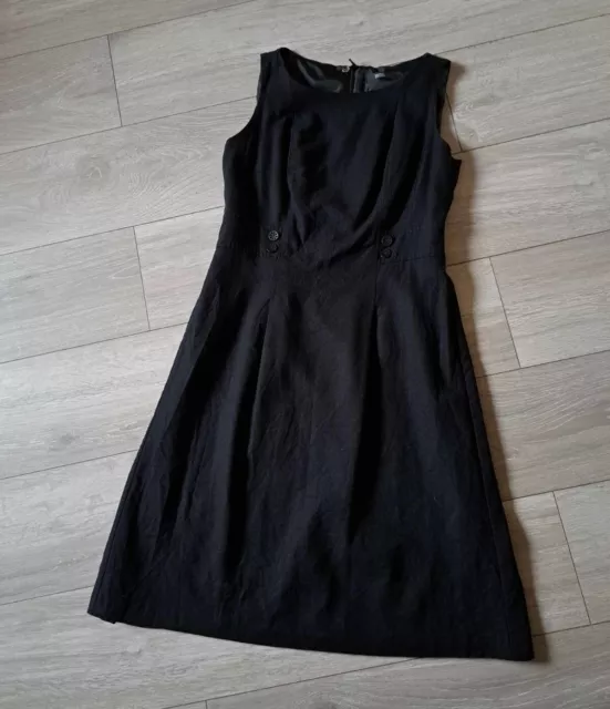 Black linen shift deals dress uk