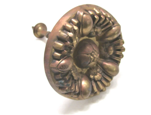 Antique Large Curtain Tieback or Bracket Ornate Brass Victorian - 5 Inches Wide
