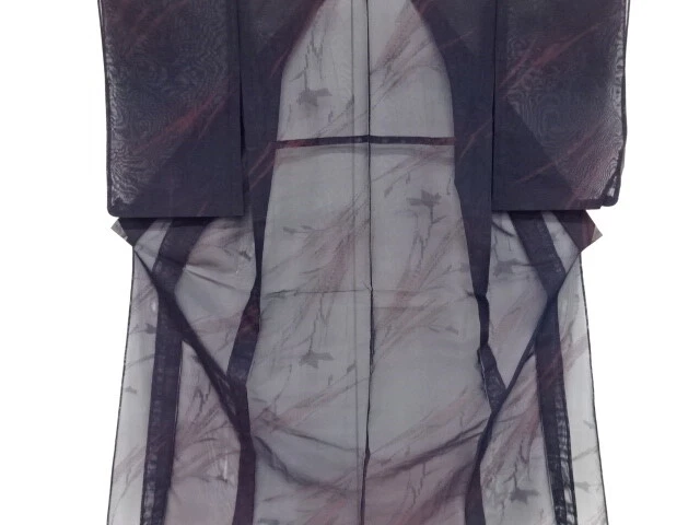 39305# Japanese Kimono / Antique Kimono For Summer / Woven Abstract Floral Plant