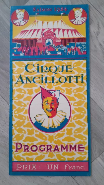 Programme de Cirque ANCILLOTTI / Saison 1924