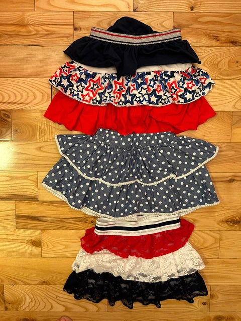 Lot of 3,  girls skirt size 4-5 Youth Patriotic
