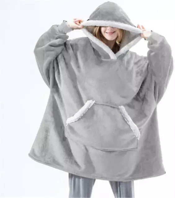 Felpa Coperta Plaid Morbida con Cappuccio Coperta con Maniche - Idea regalo