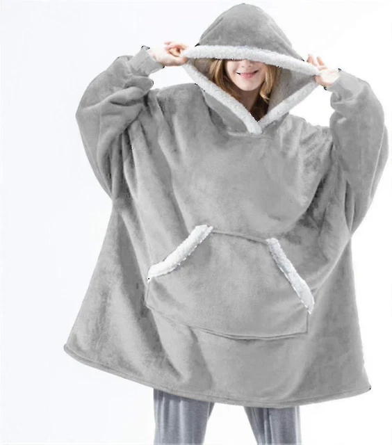 FELPA CON CAPPUCCIO PILE COPERTA GRANDI DIMENSIONI CALDA OVERSIZE INDOSSABILE