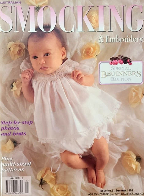 1995 Australian Smocking and & Embroidery Magazine Heirloom Sewing Patterns #31