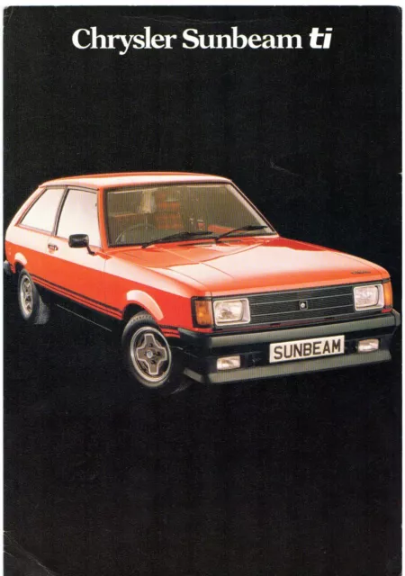 Chrysler Sunbeam Ti 1600 1979 UK Market Foldout Sales Brochure