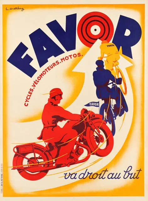 Affiche Publicitaire FAVOR / Poster 120x160 cm Cycles - Vélomoteurs - Motos