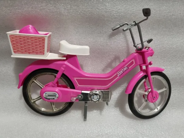 Barbie Vintage 1983 Mattel Pink Plastic Motorbike With Helmet