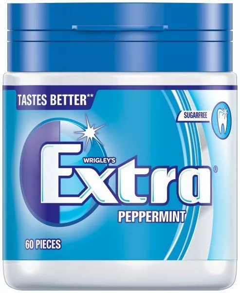 Wrigley's Extra Peppermint - 6 Bottles x 60 Pieces - Chewing Gum Sugar Free