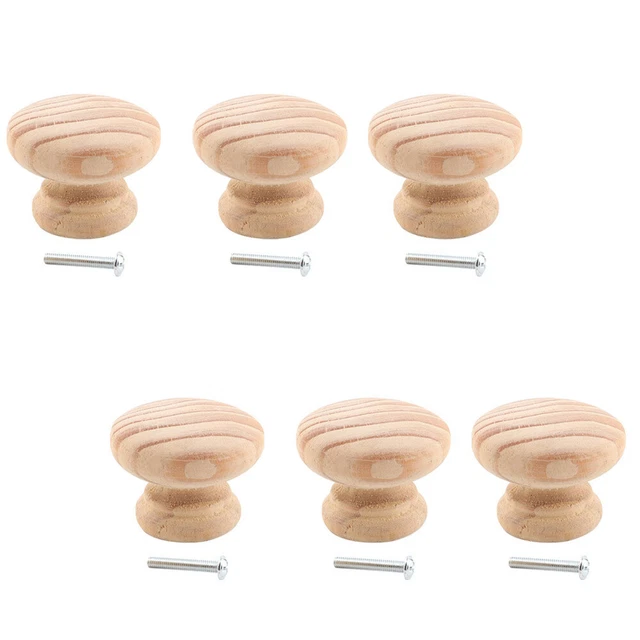 12 Pcs Wood Drawer Pulls Round Glass Drawer Knobs Drawer Handle Cupboard Pulls 5