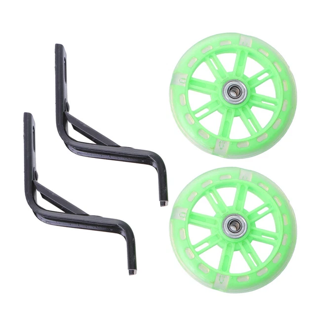 2 Pcs Flashing Training Wheel Speed Bicycle Stabilizer Kid Support Protective