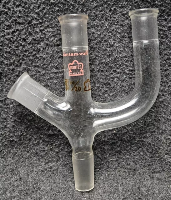 Kontes Bantam Ware Glass 14/20,  45º Angled Joint Claisen Distillation Adapter