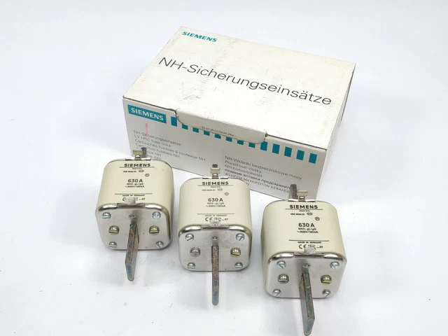 Siemens 3NA3372 Fusible 630A 500V Gl NH3 120kA 3Pcs