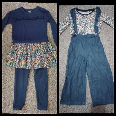 Girls Next Outfits Bundle Jumper Style Dress & leggings,Top & Trousers 4-5 Years
