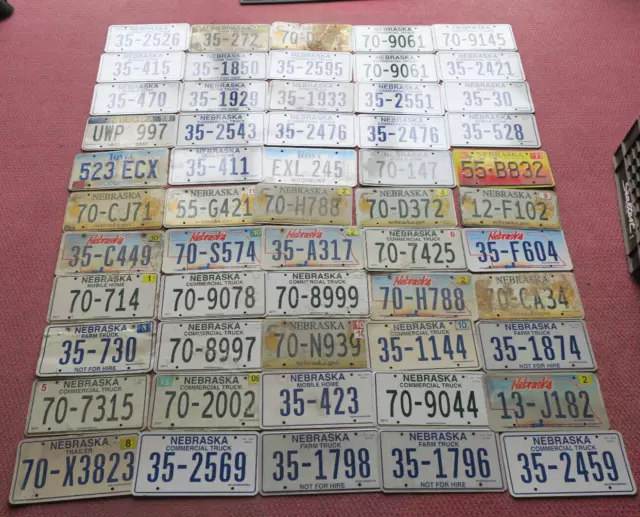 Nebraska NE Craft Dealer License Plate Vintage Set Collection Bulk 9.99 Lot 25