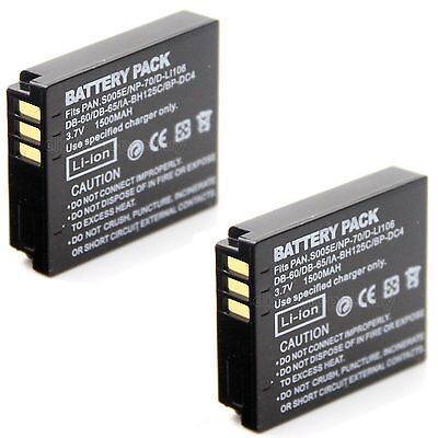 2x 3.7v 1500mAh Battery For DB-60 DB-65 Ricoh GR Digital II III IV GX200 Camera
