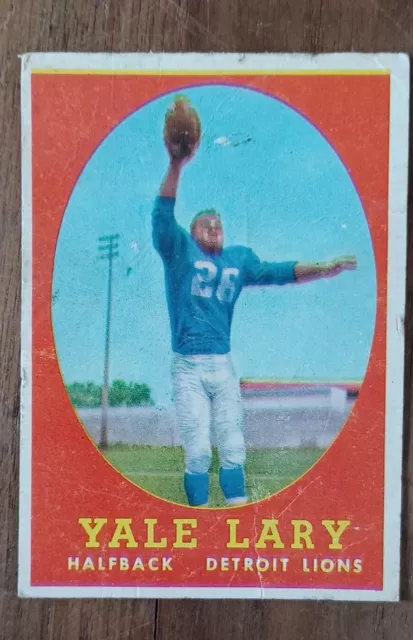 1958 Yale Lary Halfback Detroit Lions T.C.G. Football Card