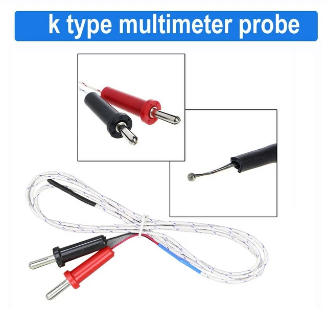CNBTR Set di 5 sensori sonda termocoppia di misura in metallo, 1 metro, tipo K, con connettore mini tipo K, set di 5