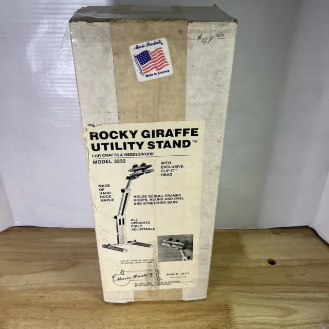 New ROCKY GIRAFFE Wood Utility Stand Needlework Embroidery Marie Products #3232