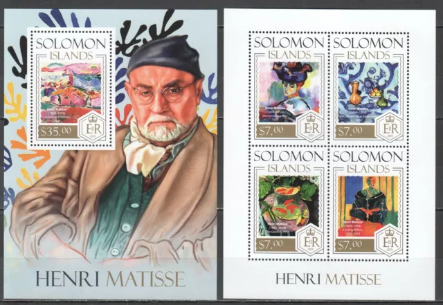 Ls152 2013 Solomon Islands Henri Matisse Art Paintings #2267-71 1Kb+1Bl Mnh