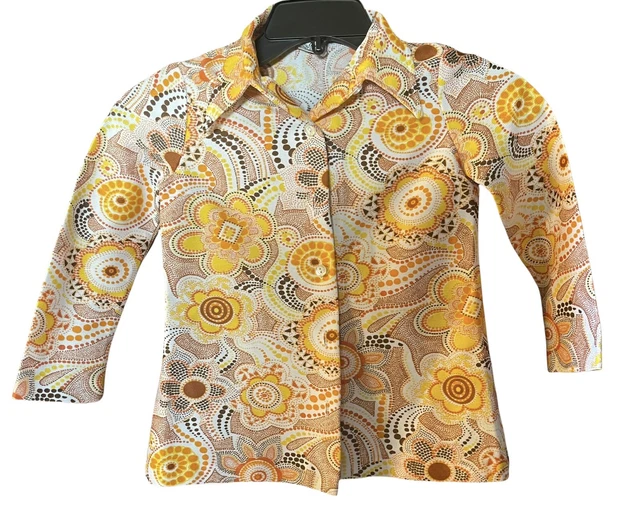 Vintage 60s 70s DISCO Costume Shirt Kids Youth BOYS Age 6-7 St Michael Crimplene