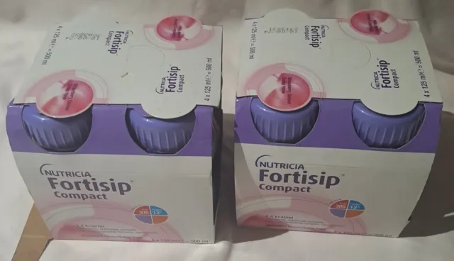 Nutrica Fortisip Compact Protein Drink- 8 X 125ml / EXP Aug 2024 Strawberry Flav