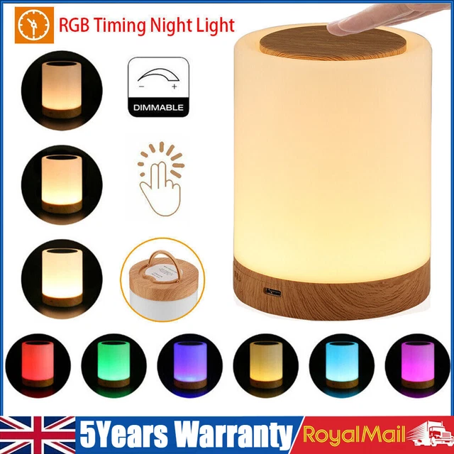 TOUCH CONTROL MULTICOLOR LED Night Light Dimmable Bedside Desk Lamp ...