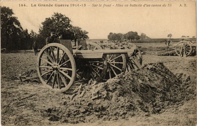 CPA AK Militaire - Sur le Front - Mise en batterie d'un canon de 75 (695947)
