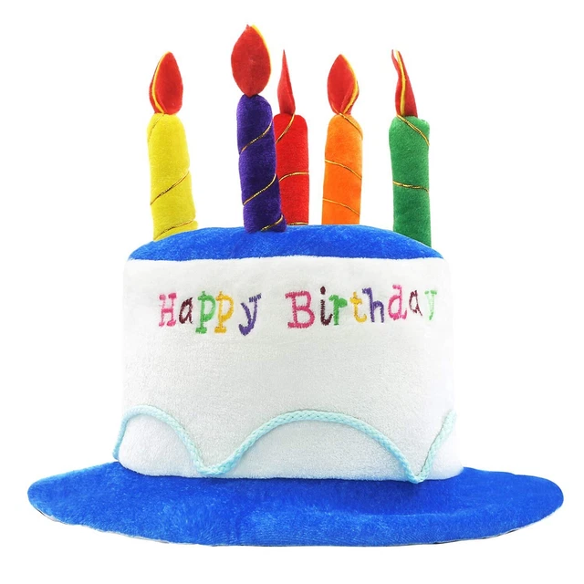 Peluche Feliz Cumpleaños Pastel Sombrero Unisex Adulto Fiesta Sombreros Fiesta Favores, Disfraz