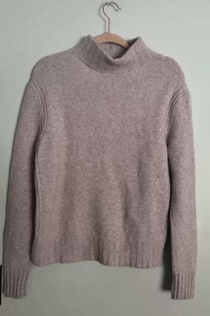 J.CREW Lilac Long Sleeve Mock-neck Pull-on Sweater, Size Large Wool Alpaca EUC