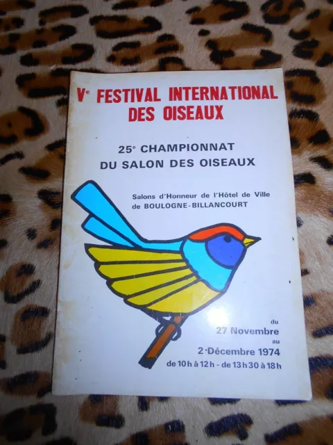 Brochure Ve Festival International des Oiseaux - Boulogne-Billancourt 1974