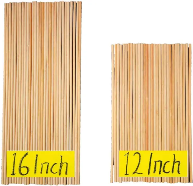 12 Inch Long and 16 Inch Long Natural Blank round Unfinished Bamboo Dowel Rods C