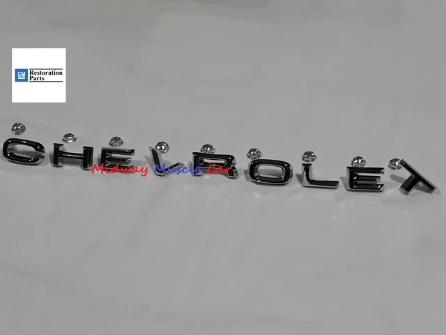 HOOD LETTERS EMBLEM (9 pc) 67 68 Chevy C10 K10 Pickup Truck Suburban GM ...