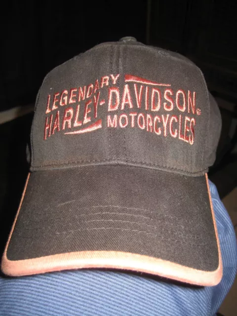 Harley Davidson Legendary Motorcycles Hat~Black & Orange~Official~