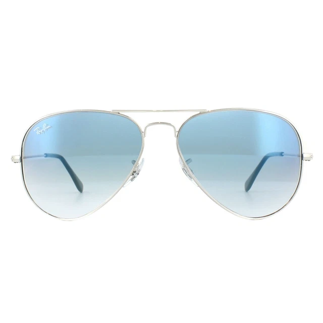 Ray-Ban Sonnenbrille Aviator 3025 Silber Verlauf Licht Blau 003/3F