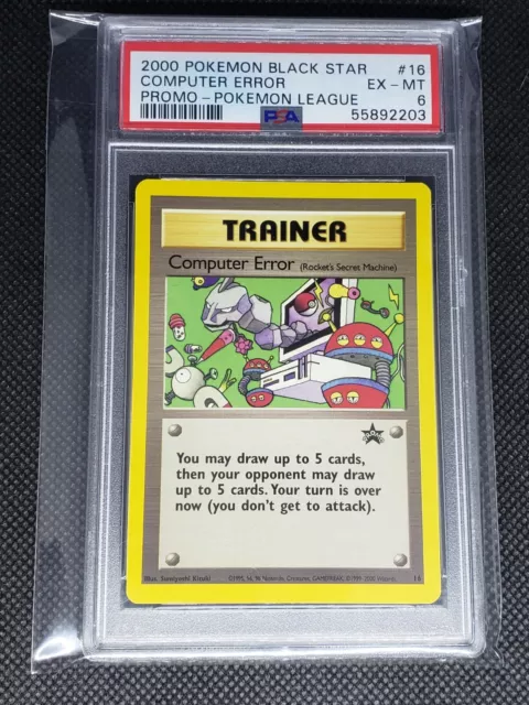 Pokemon 2000 Computer Error Black Star League Promo 16 PSA 6 EX-MT