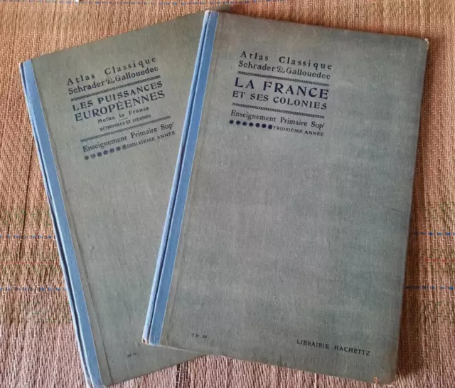 Géographie Atlas Schrader Gallouedec Primaire Sup 2-3e année Europe France 1923