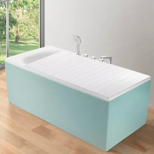 Tapa de bañera blanca plegable cubierta de bañera protección contra el polvo rectangular