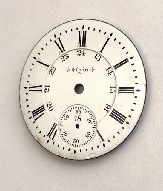 RARE ELGIN RAILROAD Porcelain Pocket Watch Dial ONLY Grade 252 Father