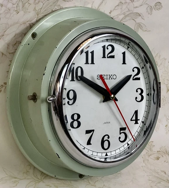 VINTAGE SEIKO SHIPS Clock, Bulkhead, Wall, Maritime Industrial
