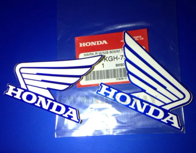 Honda wing Logo Vinyl Decal Car Gas Tank Sticker Motorcycle 80MM White Blue