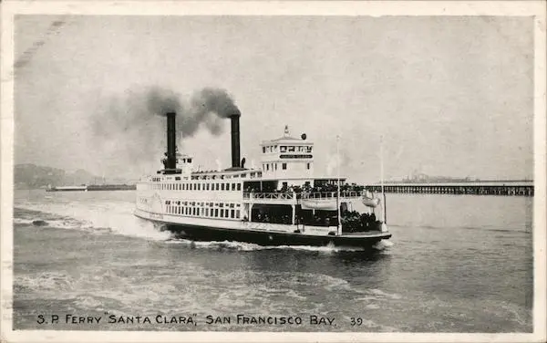 S.P. Ferry Santa Clara San Francisco Bay,CA California Pacific Novelty Co.